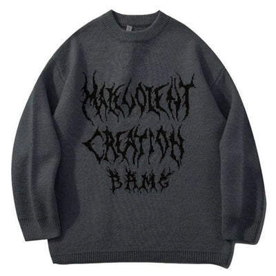 Suéter Tejido Hip Hop con Estampado Graffiti para Hombre - Image 7