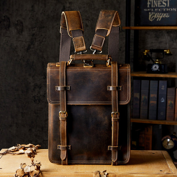 Mochila de Cuero Genuino Premium - Estilo Casual Resistente