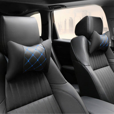 Almohada Cervical Acolchada de Cuero para Auto - Soporte Neck Pillow