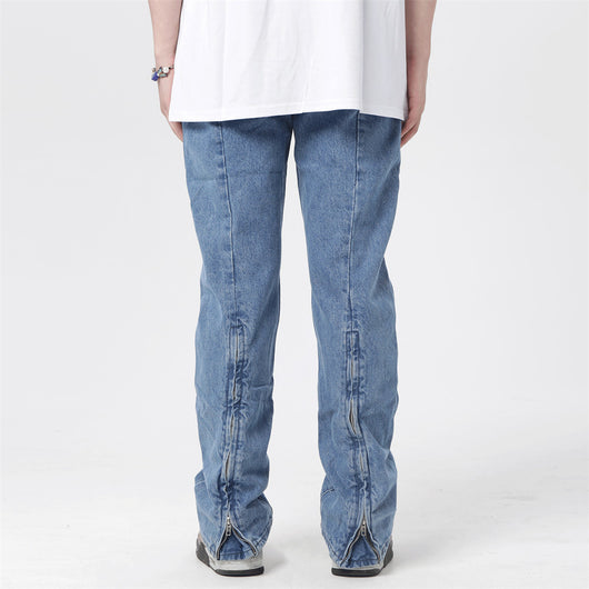 Jeans Hip-hop con Pentagrama y Cierre Lateral para Hombre - Image 2