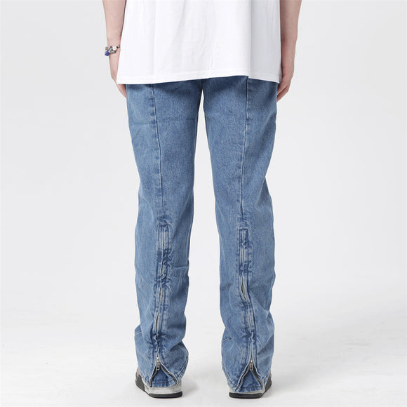 Jeans Hip-hop con Pentagrama y Cierre Lateral para Hombre