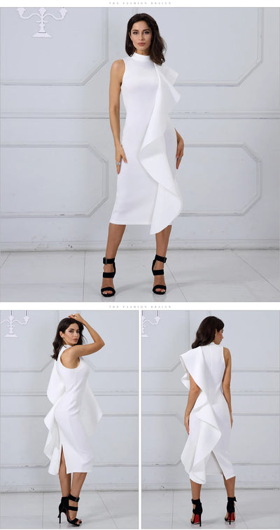 Vestido sin mangas con volantes y costuras decorativas - Image 11