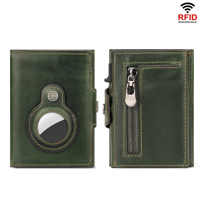 Billetera RFID de Cuero Genuino con Cierre Automático Anti-pérdida - Image 8