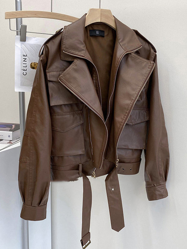 Chaqueta de Cuero Corta para Motociclista Mujer - Image 5