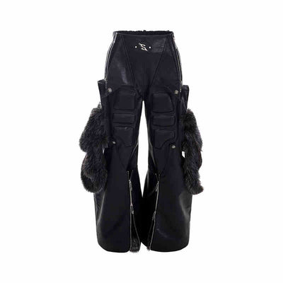 Pantalón Ancho de Cuero PU con Costuras Estructuradas - Image 8