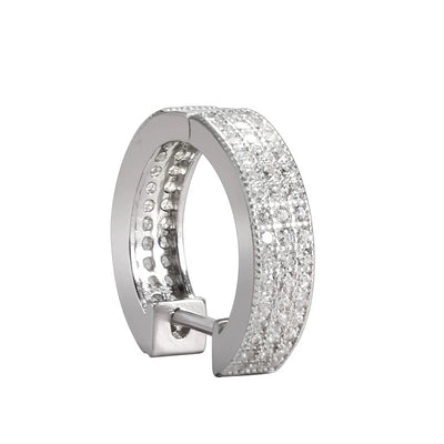 Aretes de Plata S925 con Diamantes Completos para Hombre - Estilo Hip-hop - Image 13