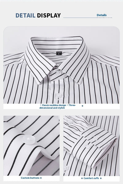 Camisa de Manga Larga en Seda de Hielo con Rayas Coordinadas - Image 14