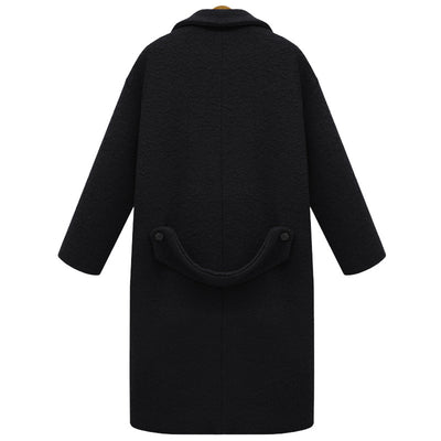 Abrigo de Lana y Algodón Acolchado con Cuello Solapa para Mujer - Image 3