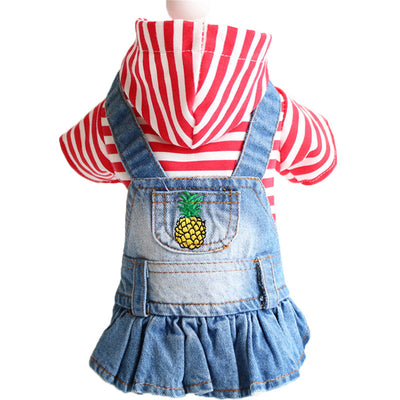 Falda Denim a Cuadros con Bordado de Cachorro Teddy para Primavera y Otoño - Image 4