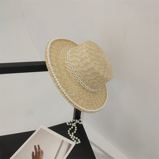 Sombrero de Paja Artesanal con Perlas para Mujer - Image 20