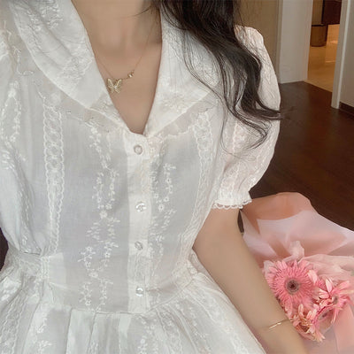 Vestido Hada con Cuello de Encaje Francés - Image 8