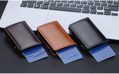 Cartera Minimalista de Cuero Engrasado con Protección Antimagnética - Image 28