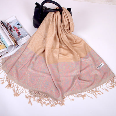 Foulard Étnico de Cachemira Dual-uso con Jacquard y Borlas - Image 20