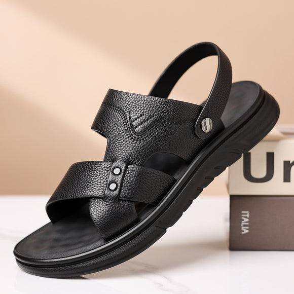 Sapatos Masculinos de Couro Genuíno Respiráveis - Conforto Casual para Todas as Idades