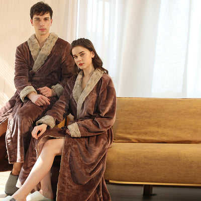 Pijama de Franela Acolchada para Parejas - Diseño Piña Moderno - Image 12