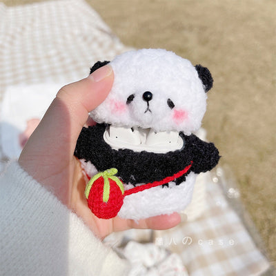 Auriculares Bluetooth Inalámbricos con Diseño de Panda Fresa Peluche - Image 6