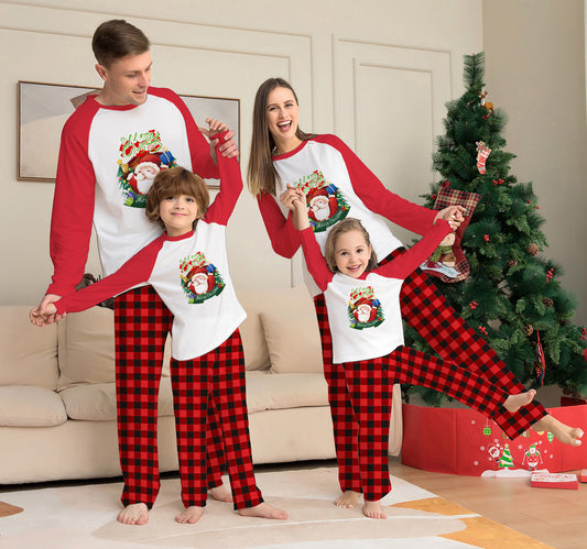 Pijamas Navideños Familiares a Juego con Pantalón a Cuadros