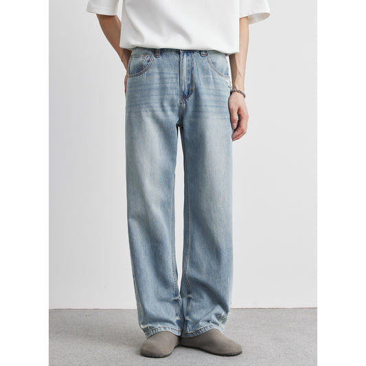 Jeans Rectos Rotos para Hombre en Lavado Claro - Image 2