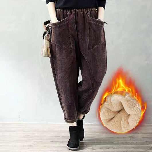 Pantalón Recto de Pana Cintura Alta para Mujer - Corte Holgado y Cómodo - Image 4