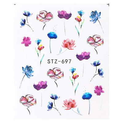 Pegatinas de Agua para Uñas Flores Tinta - Diseños Acuáticos - Image 17