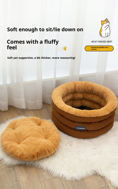 Cama Redonda para Mascotas Acolchada Invierno Tamaño Grande - Image 15
