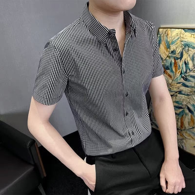 Camisa Cuadros Minimalista para Hombre - Estilo Moderno - Image 17