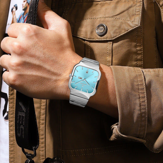 Reloj de Pareja Cuadrado Funcional de Doble Punta - Image 3