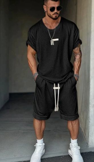 Conjunto de Playera y Shorts Estilo Europeo Americano con Estampado de Letras - Image 5