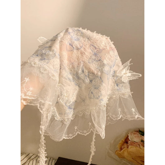 Pañuelo Triangular de Encaje Mariposa para Mujer - Image 2