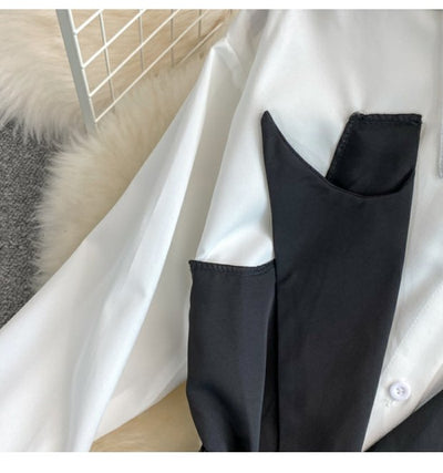 Vestido Ejecutivo con Corbata Integrada y Cuello Solapa - Image 12
