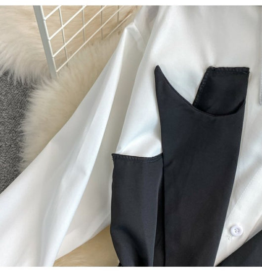 Vestido Ejecutivo con Corbata Integrada y Cuello Solapa - Image 12
