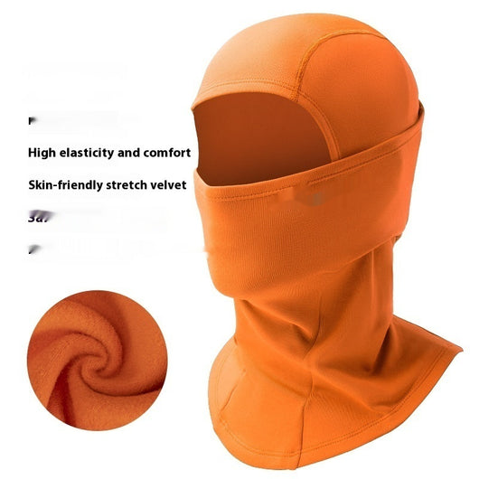 Light pink balaclava made from spandex/Lycra, designed for warmth and wind protection during winter outdoor activities. - Image 10