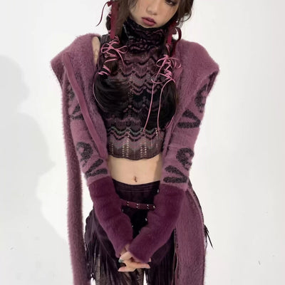 Abrigo de Lana de Visón Imitado con Calavera para Mujer - Image 4