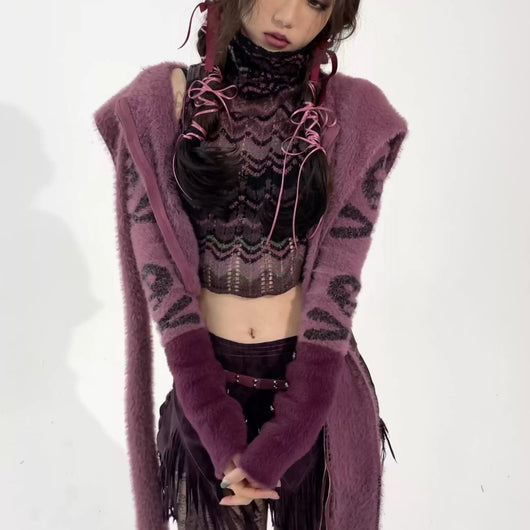 Abrigo de Lana de Visón Imitado con Calavera para Mujer - Image 4