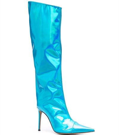 Botas Altas hasta la Rodilla de Cuero Charolado con Punta Aguda - Image 22