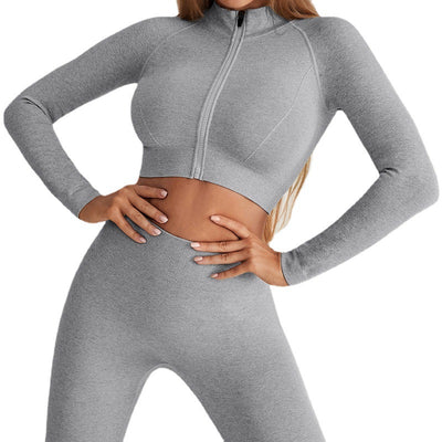 Conjunto de Yoga Mujer con Cierre, Manga Larga y Cintura Alta - Image 7