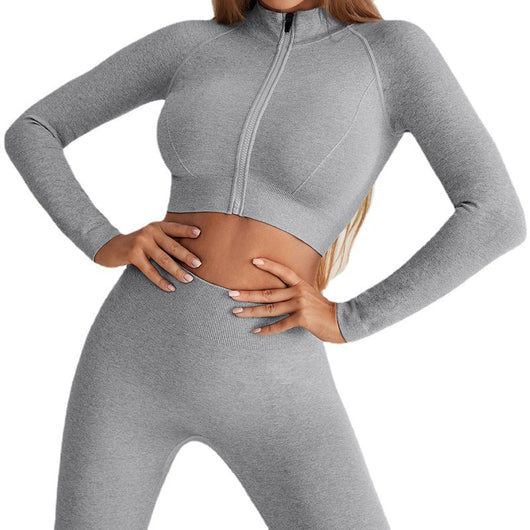 Conjunto de Yoga Mujer con Cierre, Manga Larga y Cintura Alta - Image 7