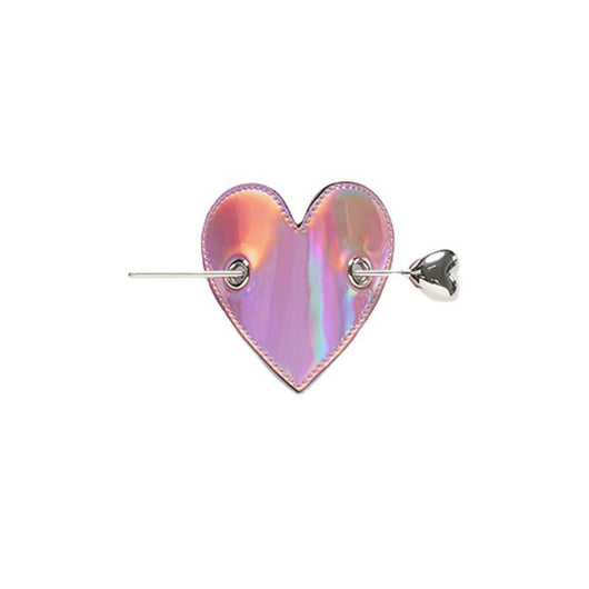 Pasador de Cabello de Cuero con Lentejuelas y Corazón Brillante - Image 10