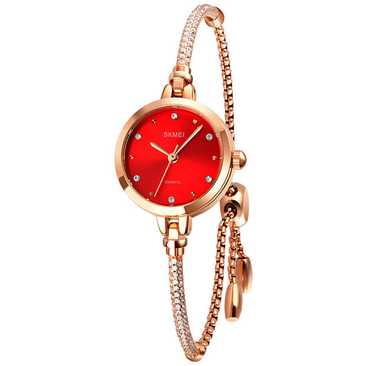 Reloj Pulsera Cuarzo para Mujer Diseño Malla Oro Rosado Verde Tendencia - Image 11
