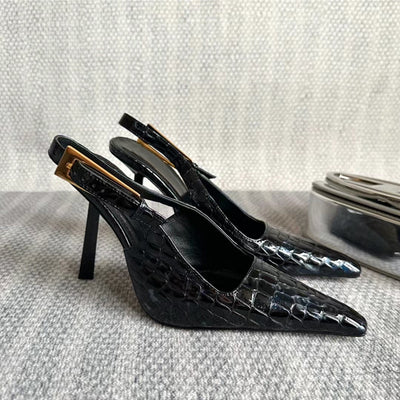 Sandalias Stiletto con Tira Trasera y Punta Afilada para Mujer - Image 7