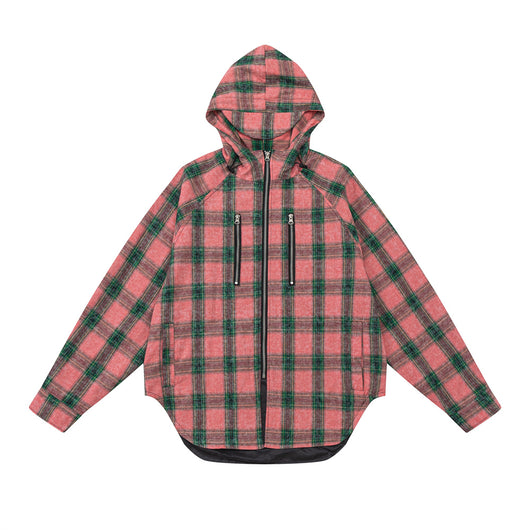 Camisa Abrigo Cuadrillé con Capucha - Estilo Europeo y Americano - Image 6