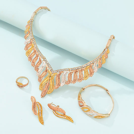 Conjunto de Collar y Aretes de Aleación Minimalista - 4 Piezas - Image 3