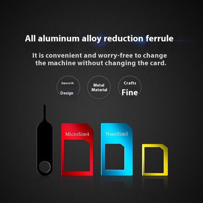 Adaptador de SIM de Aluminio - Set de 5 Piezas Convertidor Nano a Micro SIM - Image 3