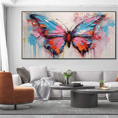 Cuadro Abstracto Mariposa Pintura Acrílica Óleo Hecho a Mano Arte Moderno Decoración Pared Sala de Estar - Image 8