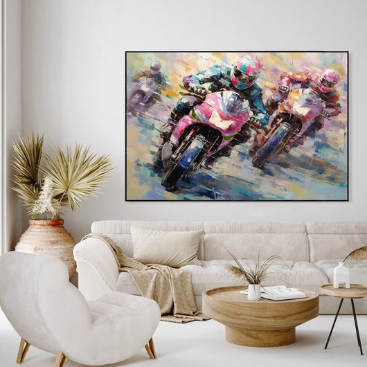 Cuadro Pintura al Óleo Motocicleta - Arte Decorativo para Habitación y Espacios - Image 3