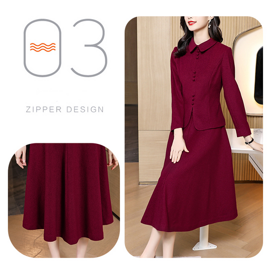 Traje de Lana para Mujer Estilo Occidental Falda Dos Piezas - Image 12