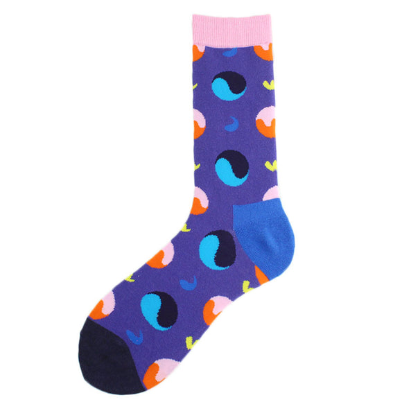 Calcetines de Algodón para Hombre con Patrón Geométrico Moderno