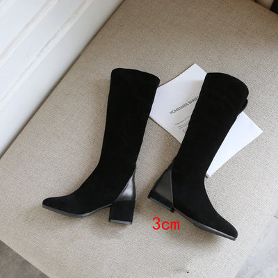 Botas Altas de Cuero para Mujer con Tacón Grueso Reforzado - Image 4