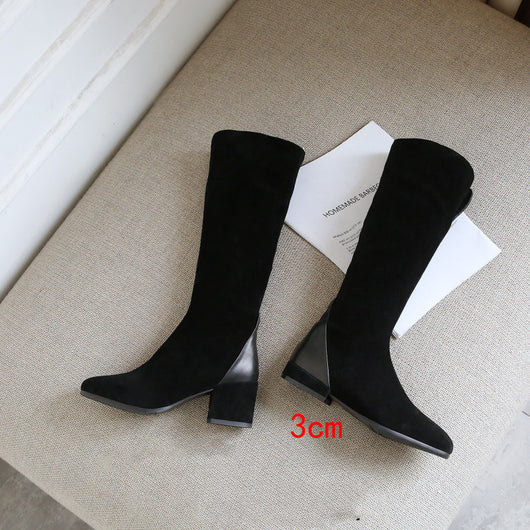 Botas Altas de Cuero para Mujer con Tacón Grueso Reforzado - Image 4