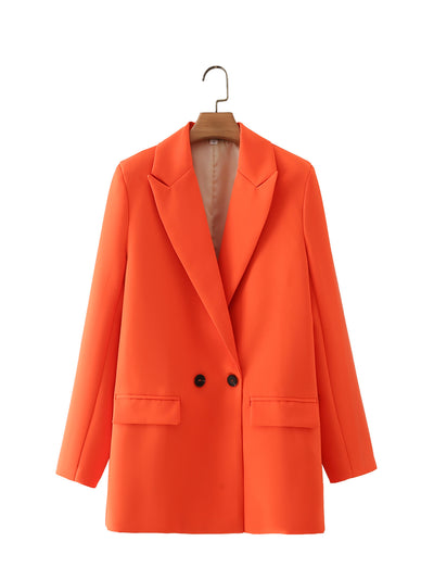 Blazer Oversize Doble Botonadura Color Sólido - Image 14